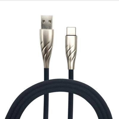 Metal de carregamento 1m 3.1A da sarja de Nimes dos cabos do telefone celular USB2.0