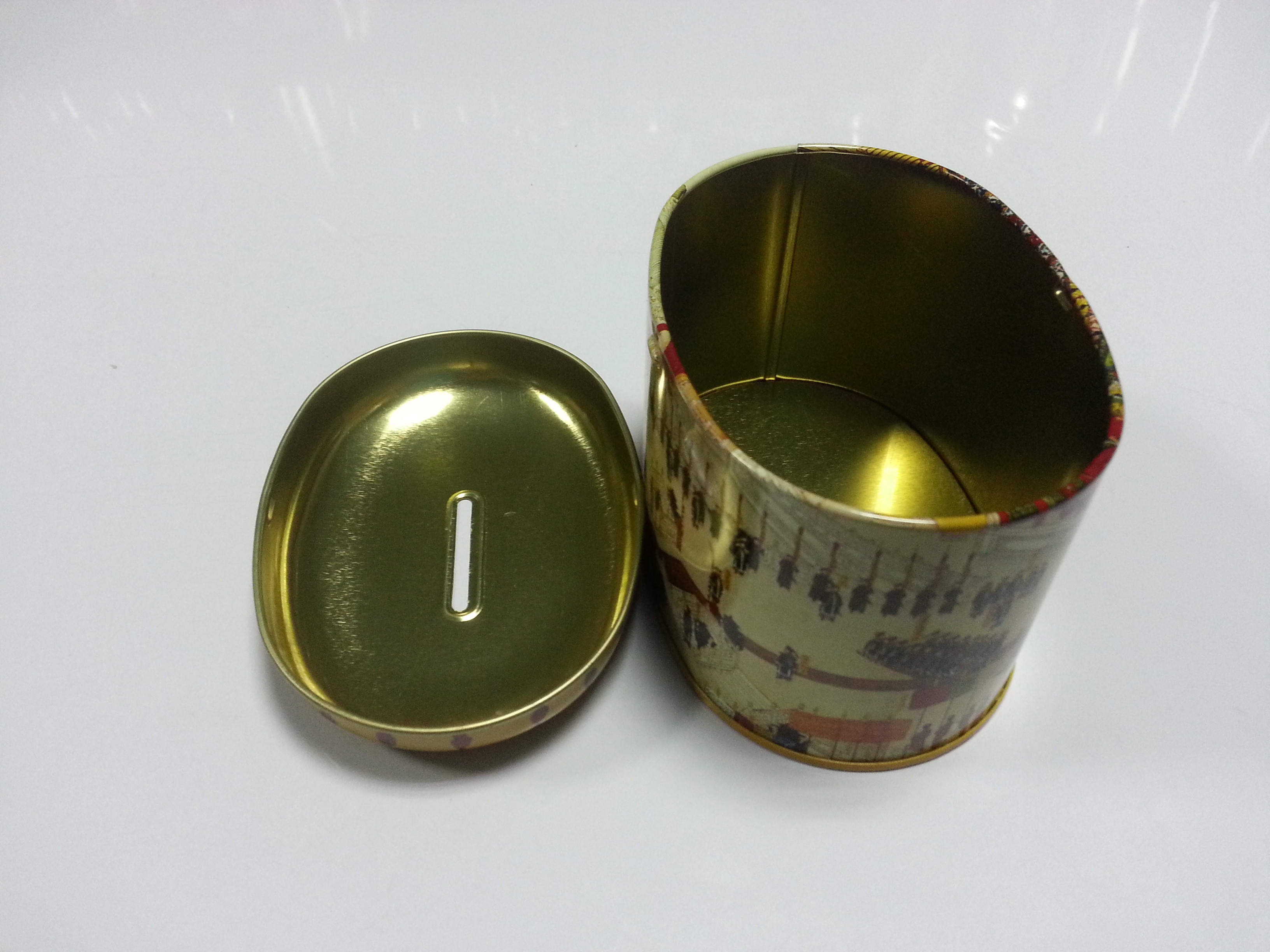 Контейнеры коробки монетки 0.23mm олова картины для сохранять, 105x75x80mm