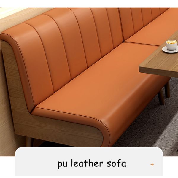 Foshan Factory Restaurant Table and Chairs Commercial Coffee Table With Chair Solid Wood Booth Sofa Seating for Restaurant