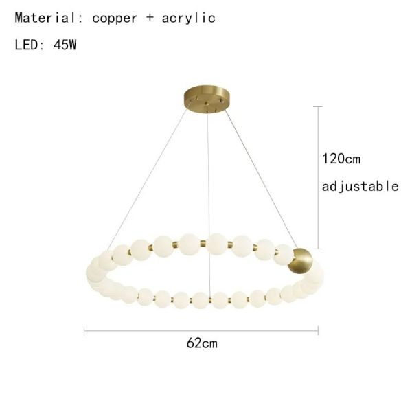 Round Ring Hanging Lamp Frosted Ball Ceiling Chandelier High Quality Living Room Dining Room Hanging Light (WH-AP-666)