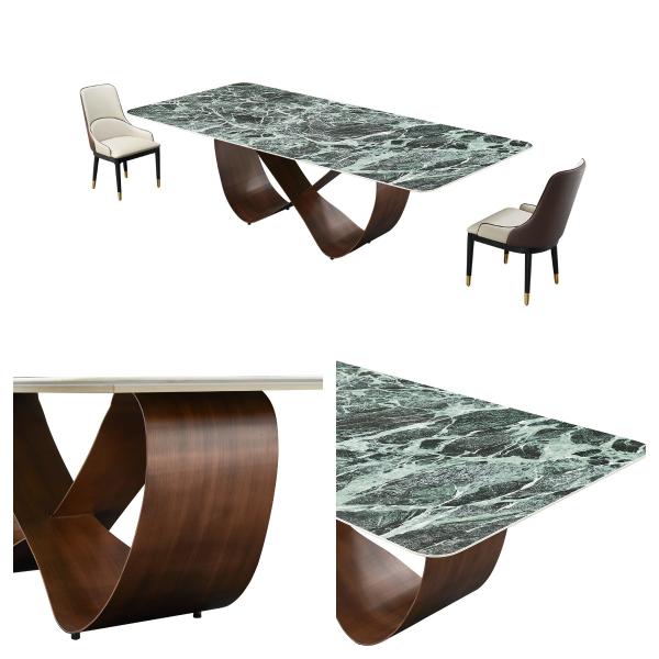 Modern Stainless Steel Dining Room Furniture Rectangle Luxury 6 8 10 12 Seater Marble Top Dining Table Sets