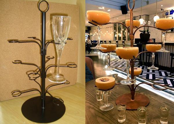 Cremalheira branca do suporte da árvore do cocktail de 12 braços, 3 de vinho do vidro do metal camadas de cremalheira de exposição