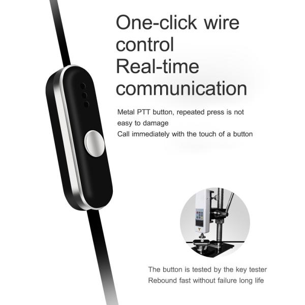 Wired Intercom Earphone Walkie Talkie Headset Radio Earpiece Headset 110±3dB Sensitivity