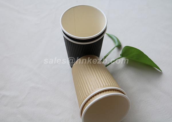 4oz Brown Ripple Paper Cups / Biodegradable Hot Coffee Paper Cups For Wedding
