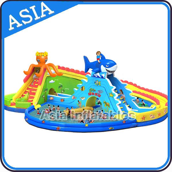Outdoor Inflate Amusement Water Park , Inflatable Water Park , Inflatable Ground Water Park