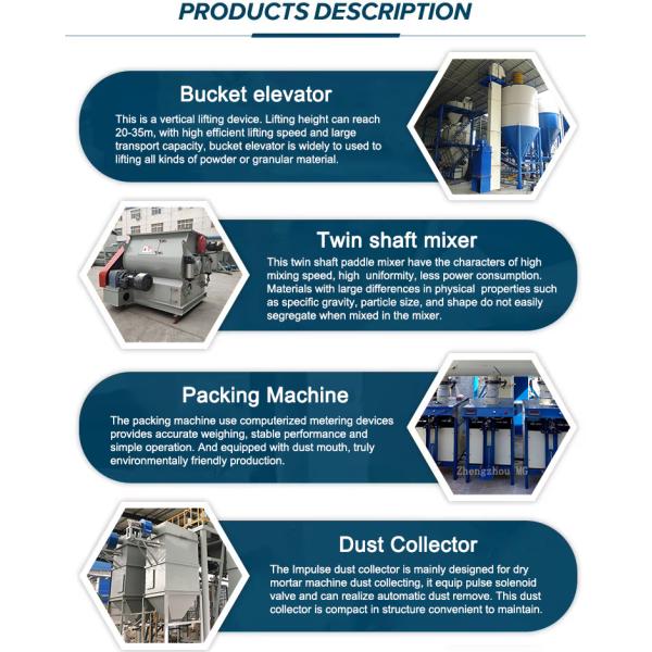 49KW Semi Automatic Dry Mortar Production Line Wall Putty Gypsum Sand Cement Mixer Tile Adhesive Manufacturing Plant For Sale