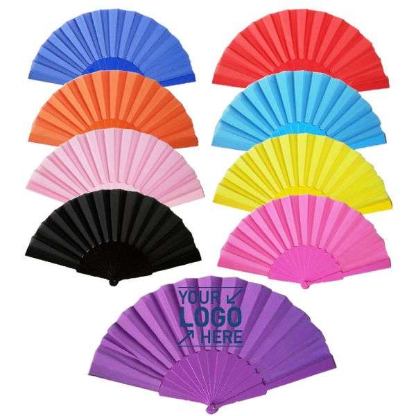 Factory Price Solid Color 23cm Plastic Fold Fan Hand Fan Wedding Plastic Fan