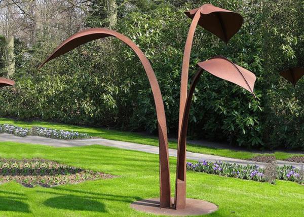 Escultura exterior da folha do jardim do sumário de aço moderno da escultura de Corten do estilo