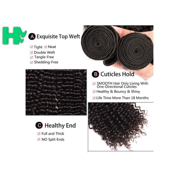 Kinky Curly Natural Human Hair Extensions , 100% Virgin Unprocessed Remy Hair