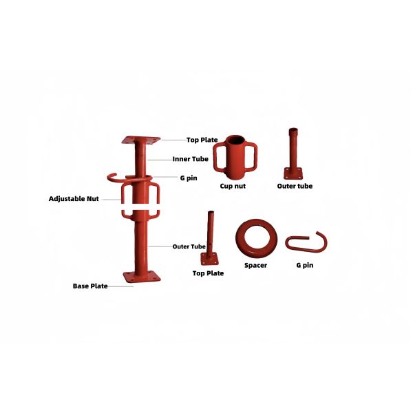 Heavy-Duty Telescopic Adjustable Shoring Prop with Q235 High-Strength Steel for Scaffolding Support