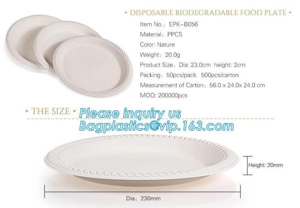 biodegradable corn starch plate,factory wholesale biodegradable corn starch food plate,Factory 6.2 inch Custom Logo Eco