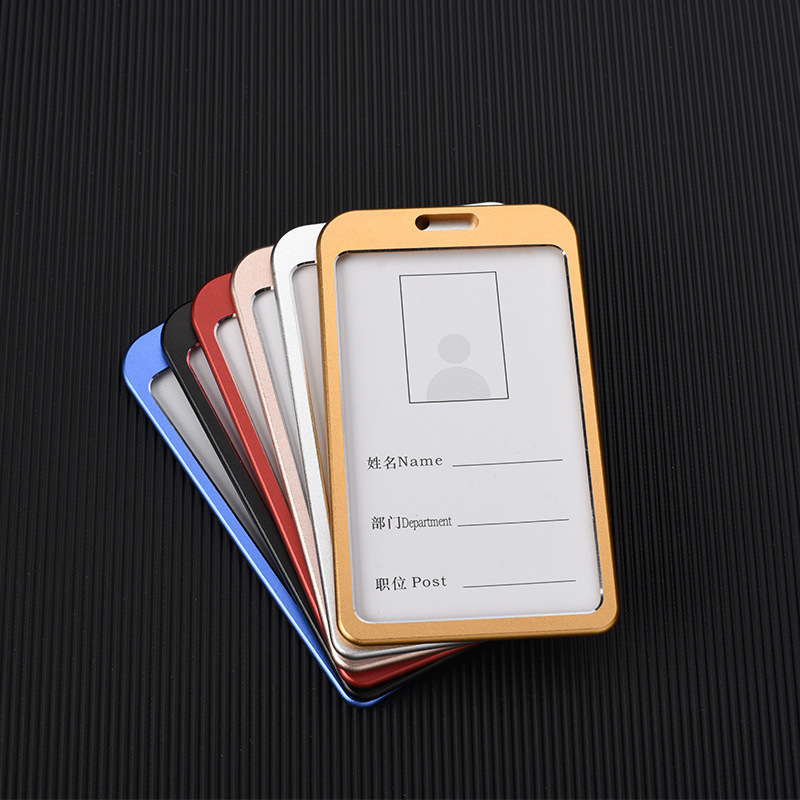 Aluminum Alloy Card Holder Lanyard Name ID Identity Badge Holder 6 Inch
