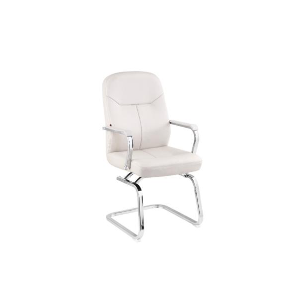 Ergonomic Executive 57cm White Leather Desk Chair