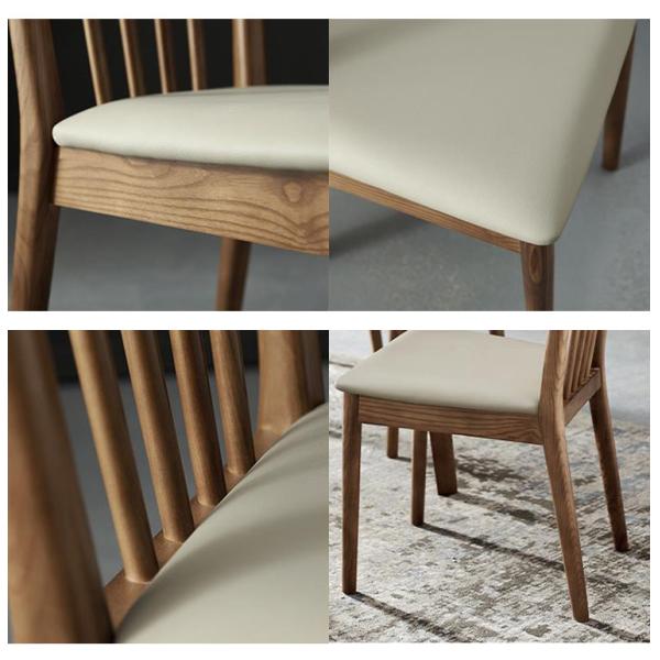 Diseño contemporáneo silla de comedor tapizada de espalda alta hecha de madera de ceniza para restaurante y hotel