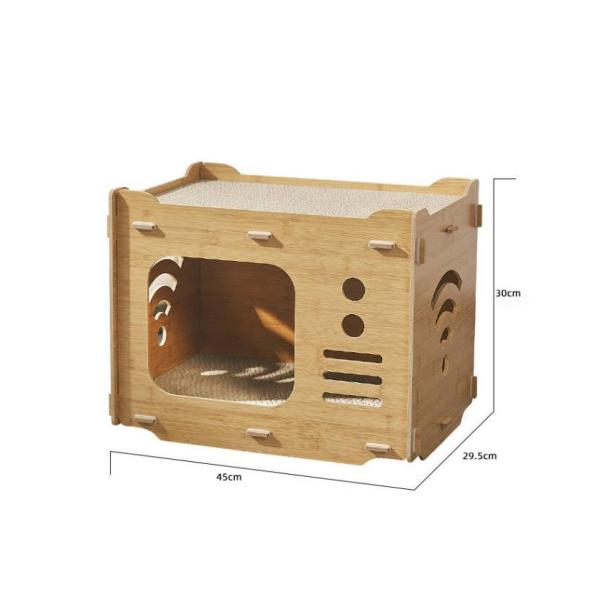 Custom Double Layer Cat Cardboard House with 2 PCS Cat Scratching Pads Cat Scratcher House Save Space
