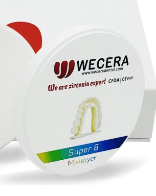 98mm 3D Dental Zirconia à plusieurs couches pour le centre de fraisage du laboratoire dentaire