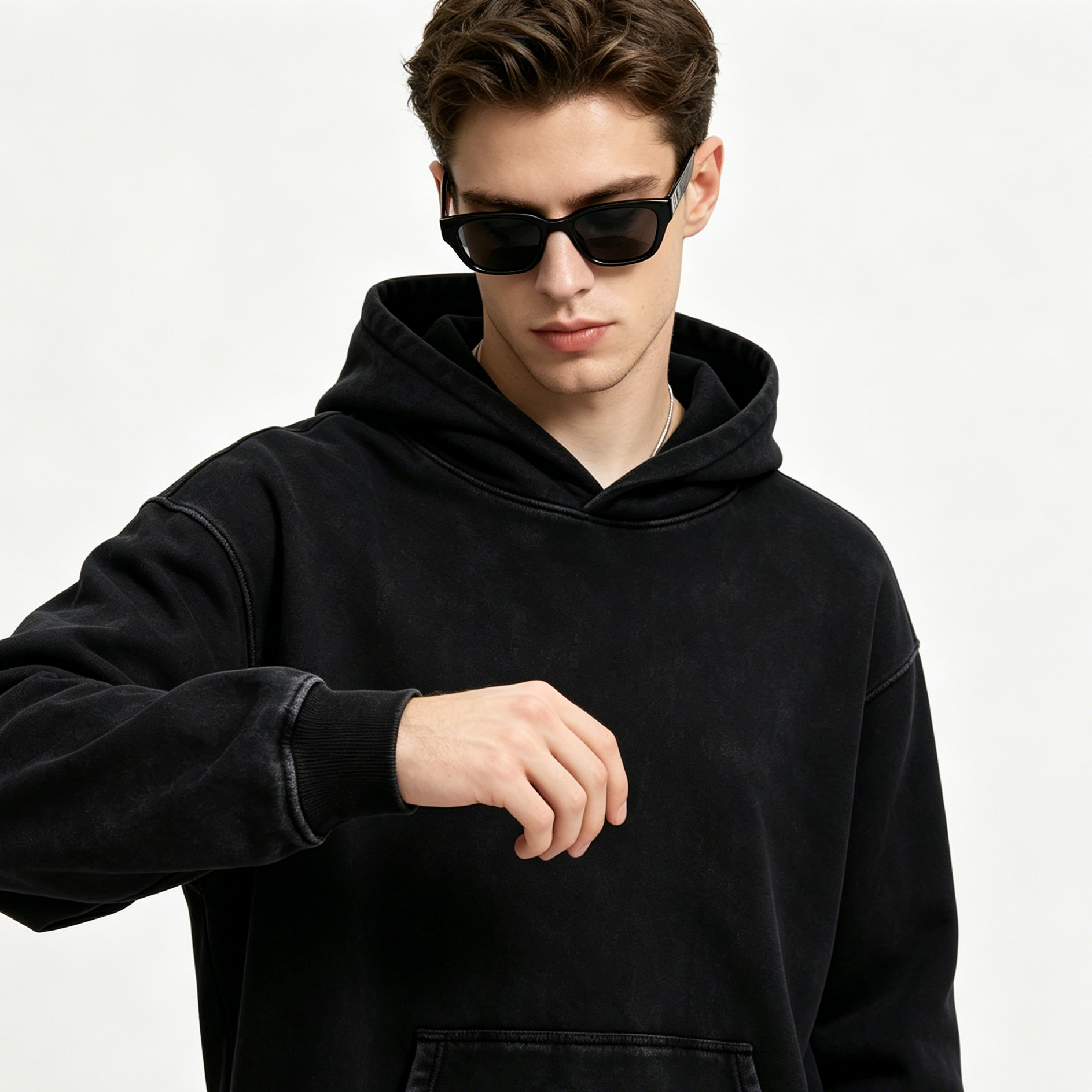 Vintage Stone Wash Hoodies Oversized Unisex Pigment Wash Hoodie Heavyweight