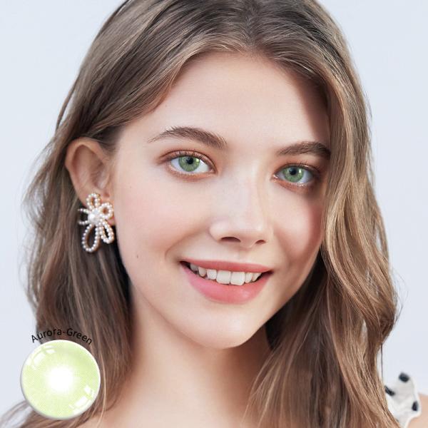 CE0197 естественные ежегодные вспыльчивые зеленые тоны контактных линзов 3