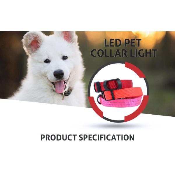 Security LED Iluminous Anti Lost Dog Collar Night Necklace With 1 * CR2032 Button Batteries