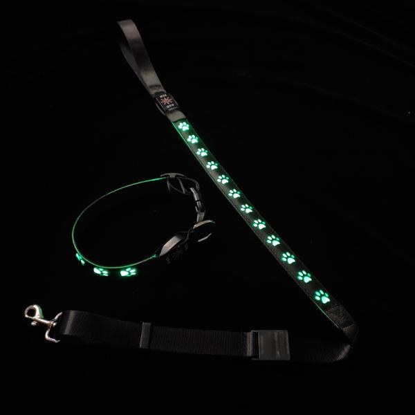 Rechargeable Led Dog Leash Illuminating Walking Night Glowing USB Rivet Decoration