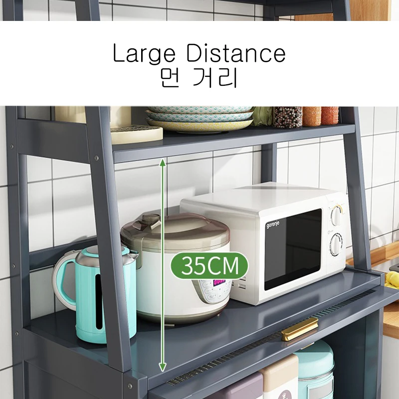 Kitchen Storage Solution Multi-function Floor-standing Dining Sideboard with BAMBOO Material and Multi-layer Design