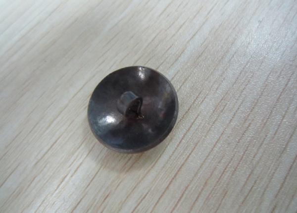 Button Shape Promotional Keychain by Brass Stamping with Man - Woman Mould, Dyed Black Plating