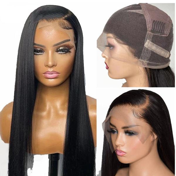 ALL COLORS Suitable Dying 250% Density HD Lace Human Hair Wigs for Black Women Hand Tied