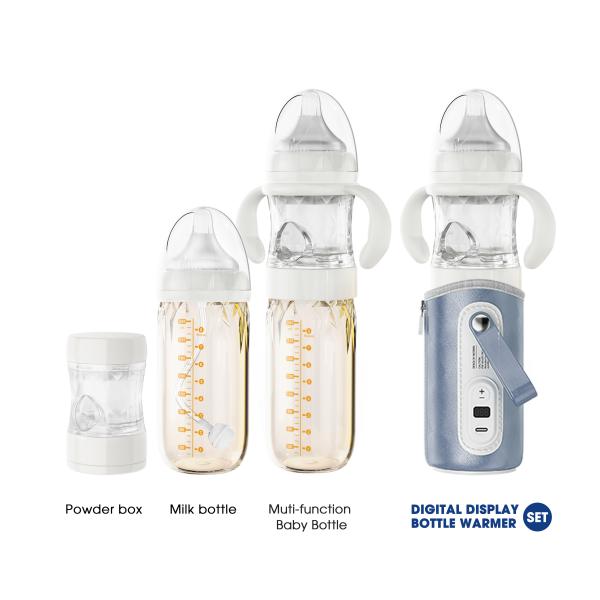 Multifunctional 3 In 1 fast USB Adjustment Portable baby Formula Dispenser milk bottle USB charger warmer heating cover