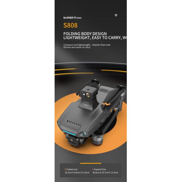 3km Range S808 Drone With 8k Camera 5g Wifi 3 Axis Eis Gps Long Distance 3km Brushless Motor Foldable Quadcopter Drones