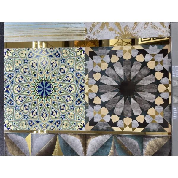 600x600mm Gold Glazed Porcelain Floor Tiles AAA Grade