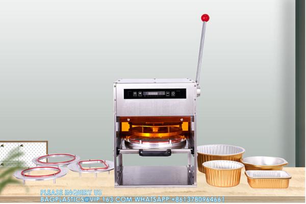 Manual Electrical Round and square Meal Food Box Food Snack Container Sealing Machine Aluminum Foil Sealer