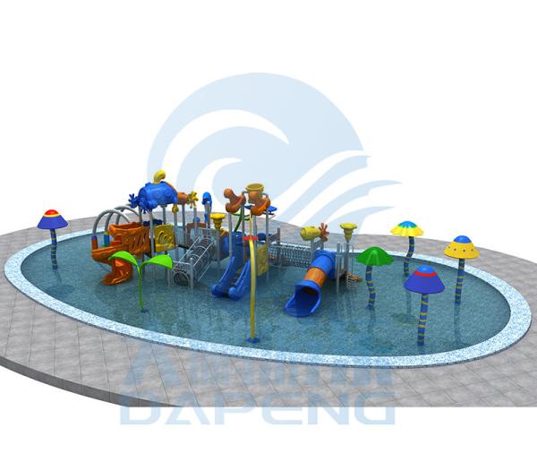 Outdoor Water Amusement Park Playground Set Kids Fiberglass Slide Group