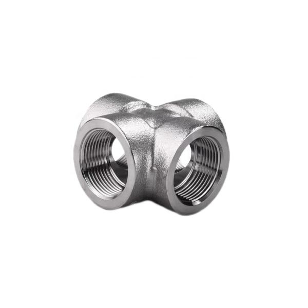 304 316 316L High Pressure Forged Carbon Steel Threaded/SW Cross 1/4''-4.0'' NPT BSPT