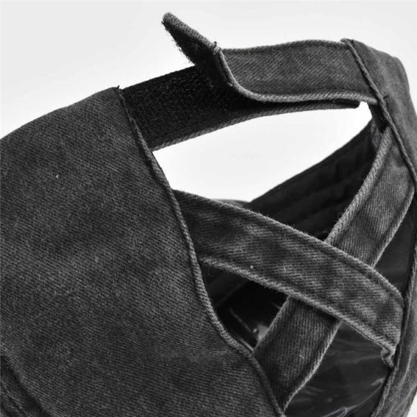 Шляпы Ponytail джинсовой ткани хлопка женщин помытая огорченная бейсбольная кепка высокой регулируемая