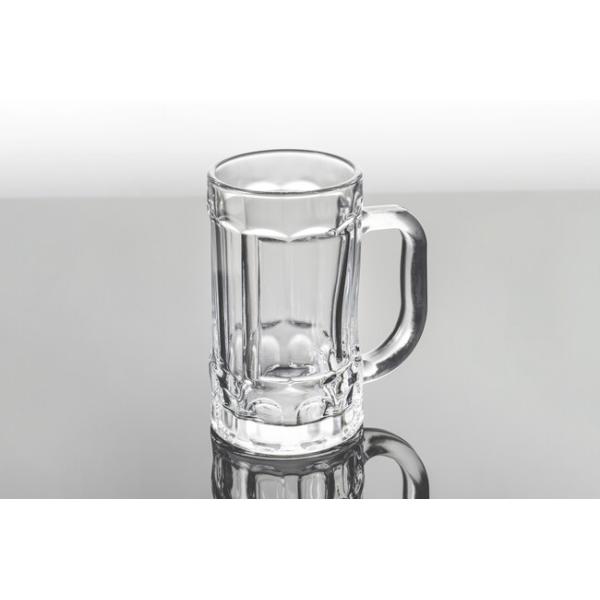 Embossed 13oz Glass Drinking Cups Transparent 370ml Lead Free Engraved Beer Steins
