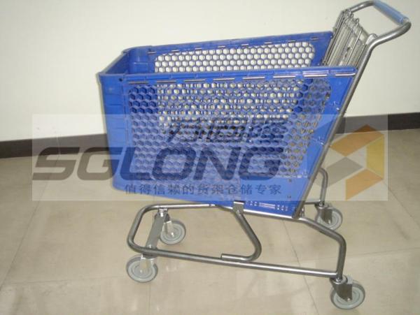 125mm Caster Supermarket Shopping Cart Plastic Grocery Carts 20Kg Unit Weight