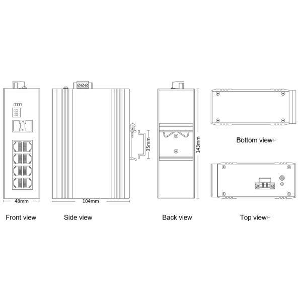 65 серия Din Rail Industrial POE Switch Unmanagement 8 Port SFP Switch (Неуправляемость переключателя по 8 портов SFP)