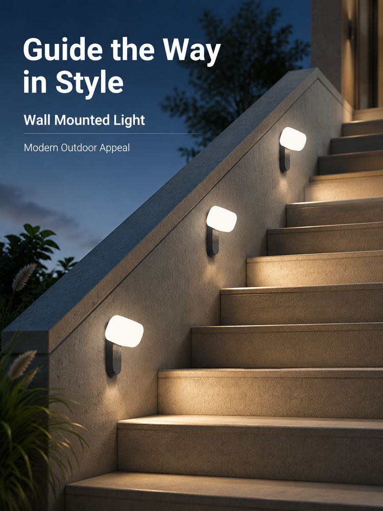 12W Adjustable Rectangular LED Outdoor Wall Light for Porches Entrances Balconies