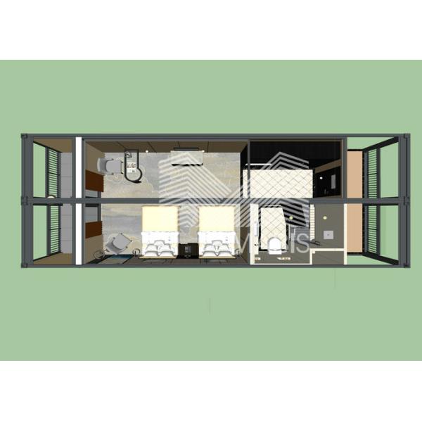 Office Hotel Use Prefab Container Homes , 20 Feet Luxury Prefabricated Houses