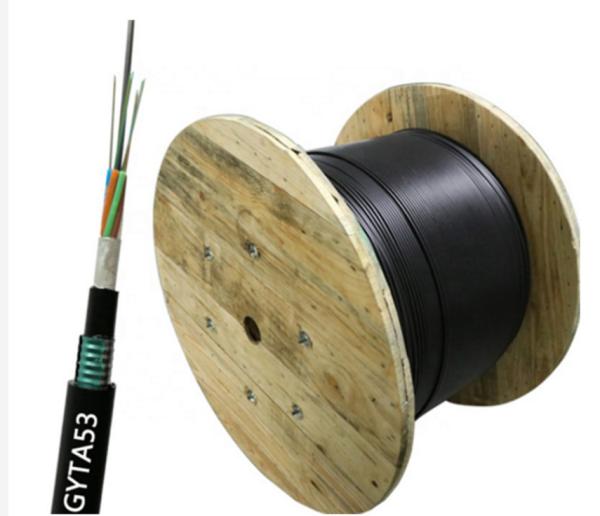 24 Core GYTA53 Outdoor Armored Fiber Optic Cable Steel PE Sheath