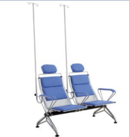 Chaises de mobilier hospitalier OEM pour cliniques, chaises de perfusion avec perche à perfusion, mobilier médical
