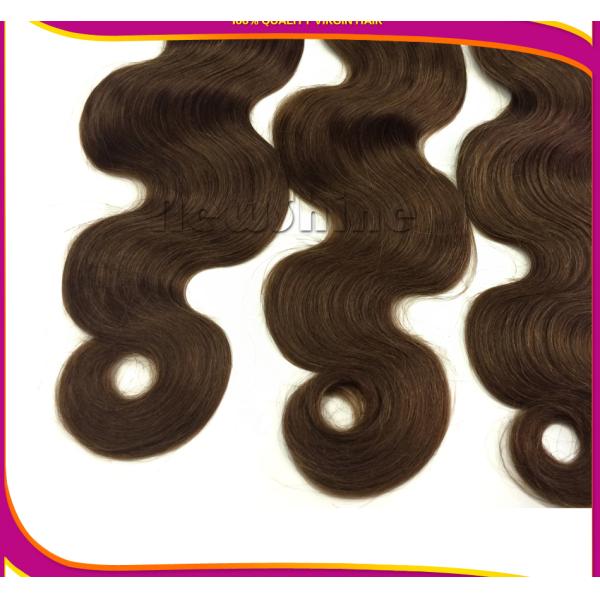 NewShine Popular Light Brown 4# 100gram(3.5oz) Thick End Natural Virgin Brazilian Hair Extensions