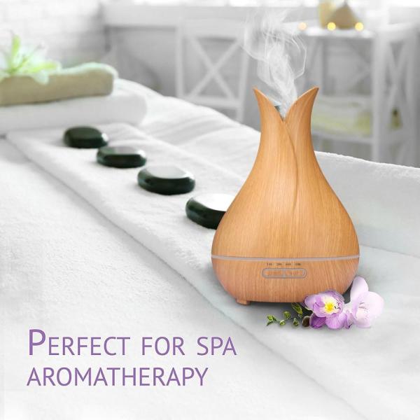 Essential Oil Diffuser 400 ml for longer Mist - Cool Mist Aromatherapy with 7 changing Colored LED Lights GK-YX-088