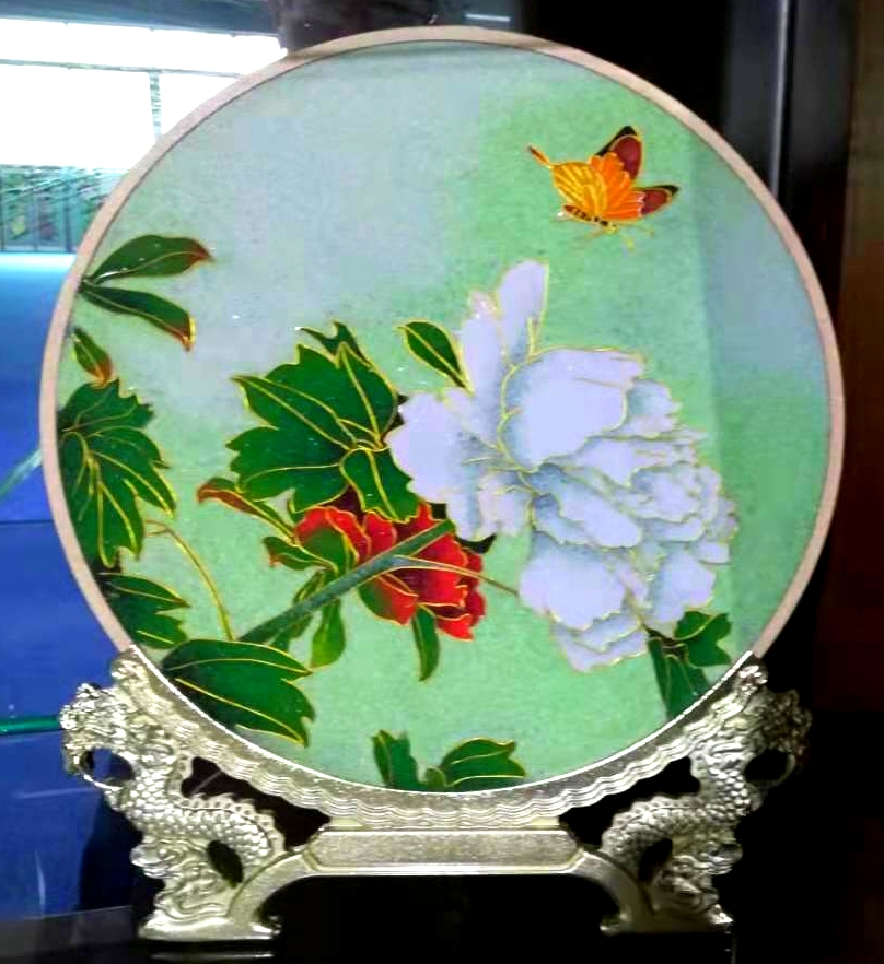 Плиты круга металла изготовленного на заказ китайского роскошного Cloisonne красочные