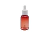 A garrafa de óleo essencial de vidro vermelha clara 30ml 50ml 100ml geou a garrafa cosmética clara do conta-gotas