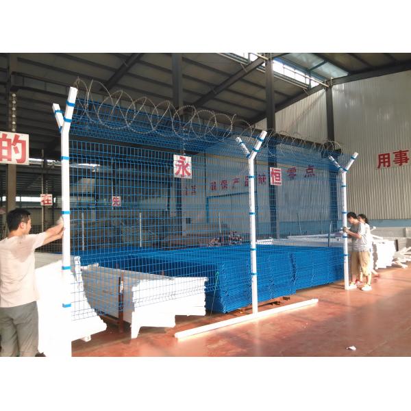 Easily Assembled 6ft Height Airport Security Fencing Pvc Coated Square Post