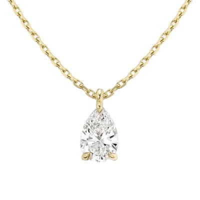 Collar de peras cortadas en zircón de plata esterlina 925 para mujeres