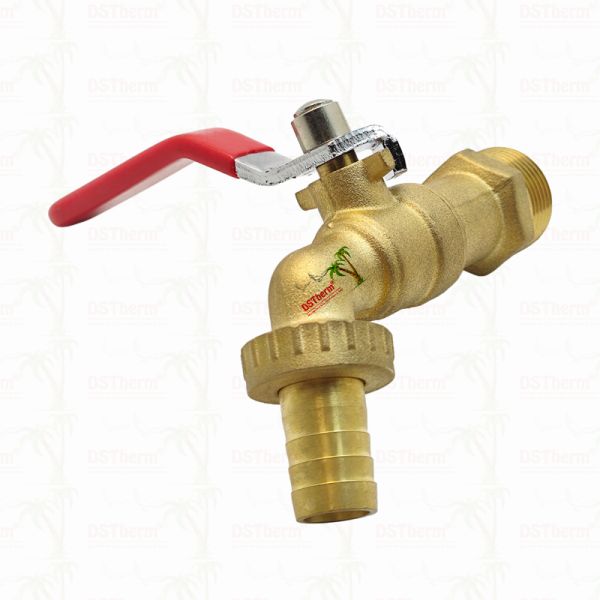Gold Plated Heavy Duty Classic Red Iron Handle Bibcocks Water Spout Faucet Spigot Water Tap 3/4