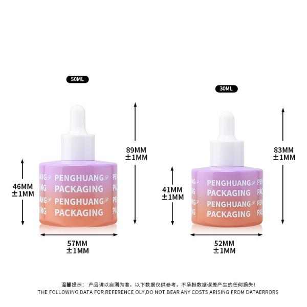 Custom Glass Dropper Bottle 30ML 50ML Silk Screen