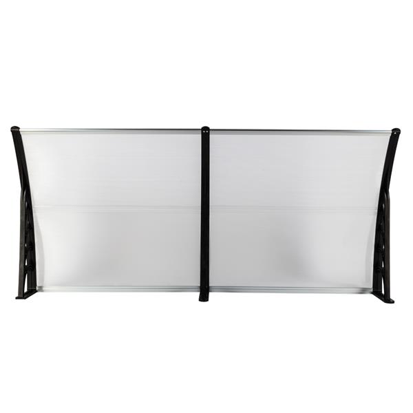 Soundproof 200x100 Canopy Rain Cover , Polycarbonate Porch Canopy Black Holder